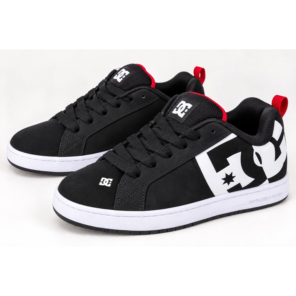 DC Shoes Court Graffik Men's Size 11 Black White Red Skate Shoes Sneakers
